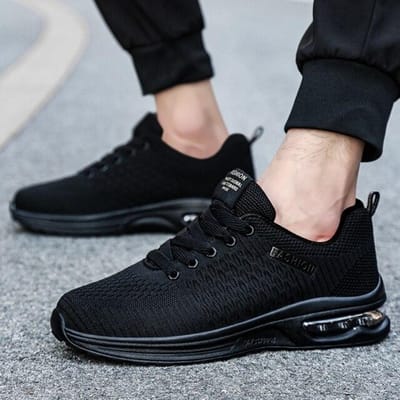 Casual Herenschoenen Sneakers Ademend Mode Buiten Sportschoenen Comfortabel Grote Maat Basket Homme 45 zwart