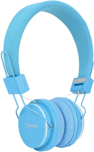 AV:Link CH850-BLU educatieve school kinderhoofdtelefoon met volumebegrenzer en microfoon
