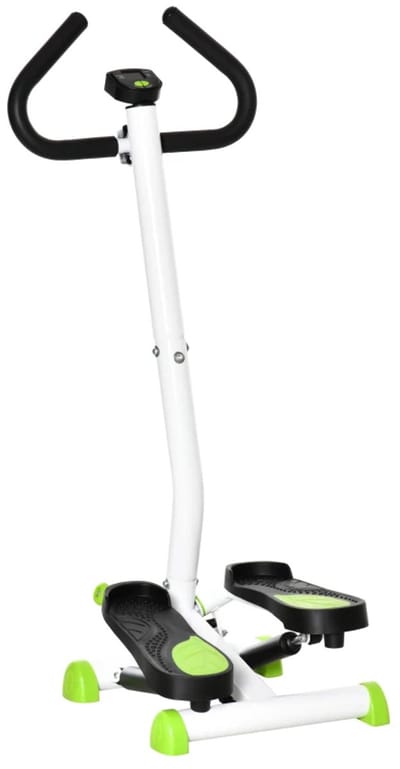 Stepper - Thuis Fitness Stepper - LCD-Display - Antislip Pedalen -Traploper - Aerobic Step - Crossfit - Robuust Frame - Full-body Workout - Voor Krachttraining en Cardio - Groen + Zwart