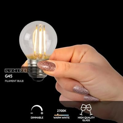 Dimbare LED Filament Lamp E27 - Ø 4,5 cm - 4W 2700K - Transparant