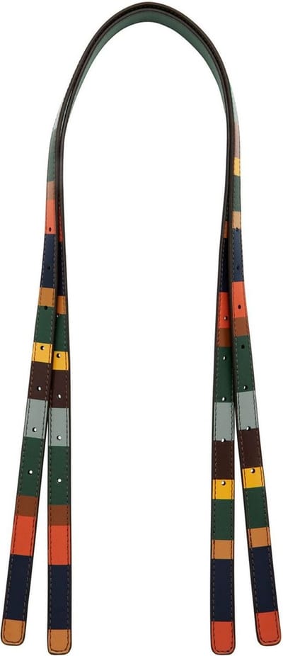 FOSSIL Leren Schouderriem Accessoires voor tassen Kier Straps Brown Patchwork Veelkleurig