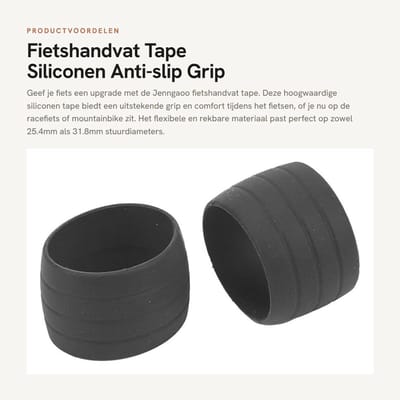 Dailygoods- Stuurband - Siliconen Tape - Rubber Grip Wrap - Fietshandvat - Voorweg-/Mountainbike - Geschikt voor 25.4mm/31.8mm stuur - Stuurbanden