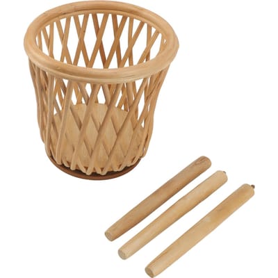 Support à plantes en osier Support pour pot de fleurs en bois Moderne Sur pied Support pour jardinière d'intérieur pour salon brown