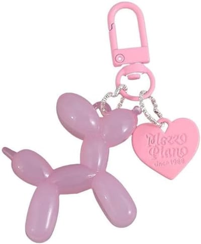 Thijox - Schattige Jelly Ballon Hondensleutelhanger voor Sleutels, Tassen en Rugzakken - Roze Karikatuurdier Accessoire voor Hondenliefhebbers, Meisje