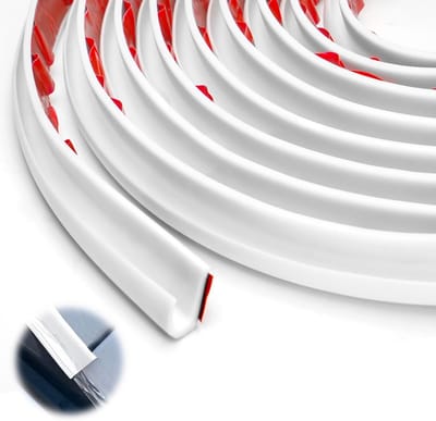 Campergoot J-vorm - Regenafvoer Profiel - Voertuig Afdichting - Zelfklevende Rubber - 5 meter - Wit