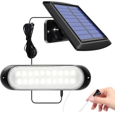 Hangende solar lamp binnen/buiten, IP65 waterdicht, 20 LED'sgeschikt voor snoerbediening, geschikt voor tuinen, garages en paden [Energie-efficiëntieklasse A+++]