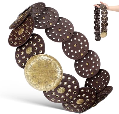 Dailygoods- Tailleriem Dames - Modieuze Riem - Gouden Accenten - Uniek Design - 101x9,2x1 cm - Perfect voor Dameskostuums - Kledingriem
