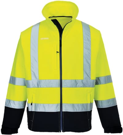 Portwest Hi-Vis contrast Softshell (3L) S425 - Geel/Marine - 4XL