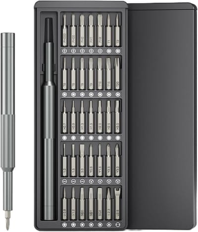 Precisie Schroevendraaierset - Reparatieset Kleine - Elektronica Reparatie - 37 Delige Kit - Magnetische Bits - Grijs