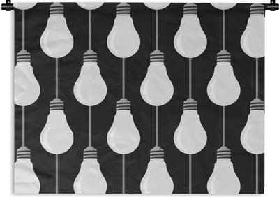 Wandkleed - Wanddoek - Gloeilampen - Licht - Patronen - 60x45 cm - Wandtapijt