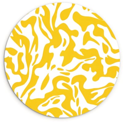 WallCircle® Wandcirkel 120x120 cm - Muurcirkel Vormen - Wit - Abstract - Muurdecoratie woonkamer - Wanddecoratie slaapkamer - Kamer decoratie accessoires - Ronde schilderijen XXL
