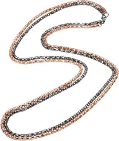 Behave - Lange ketting rosékleur zwart - Elegant modern sieraad