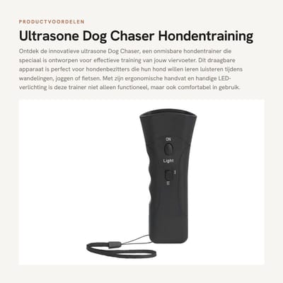 Dailygoods - Ultrasone Dog Chaser - Hondentraining - Draagbaar en ergonomisch - LED functie - Antiblafproduct - Geschikt voor wandelen en joggen - Com...