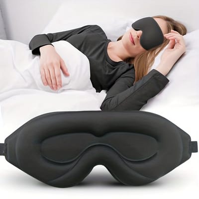 Een slaapmasker, 3D diep contour oogmasker, verstelbare bandjes voor verschillende hoofdvormen, universeel oogmasker, unisex slaapmasker met lichtblokkering, 100% lichtblokkering, zacht en comfortabel nachtmasker voor nachtdiensten,
