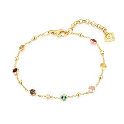 Twice As Nice Armband in verguld zilver, multikleurig zirkonia 16cm+3cm