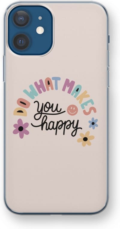 Case Company® - Hoesje geschikt voor iPhone 12 mini hoesje - Happy days - Soft Cover Telefoonhoesje - Bescherming aan alle Kanten en Schermrand