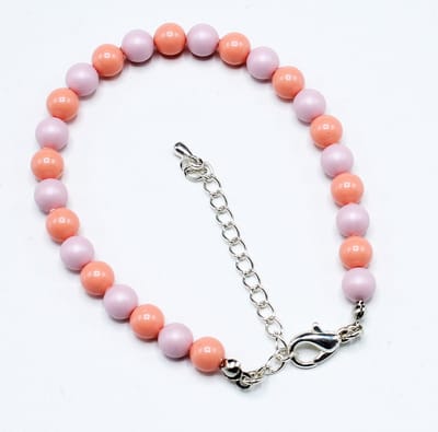 1 Parel Armbanden Made With Pearls From Swarovski licht rose en pink maat 16,18,19 cm verstelbaar