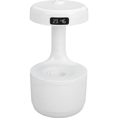 Luchtbevochtiger van 800 ml met digitale LED-klok en koele mist, ideaal voor slaapkamer, kinderkamer en planten. white