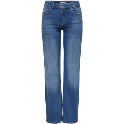 Only blauwe dames jeans   Blush   Regular waist   Stonewash wassing   Straight fit   5-Pocket zakken   Knoop- en ritssluiting   Regular waist Blauw