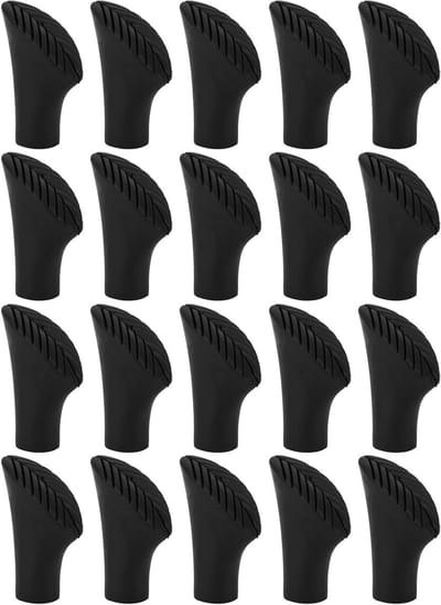 20 stuks rubberen tips voor wandelpalen - Bescherming, reservetips en accessoires voor optimale grip en stabiliteit tijdens het wandelen
