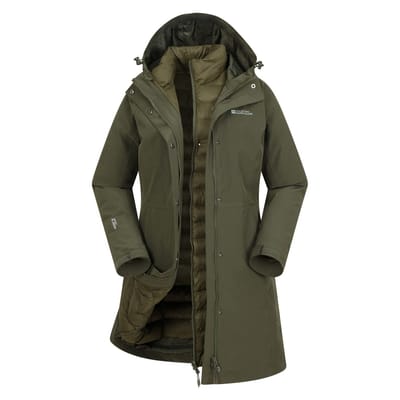Mountain Warehouse Dames/Dames Alaska Lange 3 in 1 Jas (Kaki Groen)