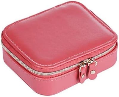 Reis Sieradenkistje - Sieraden Opberger - Sieraden Opbergen - Fluweel PU Leer - 12x10x4 cm - Rood