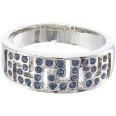 Behave - Ring - Zilverkleurige ring met blauwe kristalsteentjes - Nikkelvrij - Luxe Design