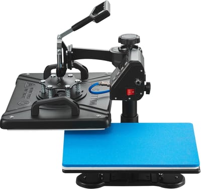 Warmtepers 12 x 15 inch | 10-in-1 warmtepers | 1000 W | 360° rotatie, wegdraaibaar | zwart | T-shirt sublimatiemachine met dubbele buisverwarming | doe-het-zelf spelden, petten, bekers en shirts