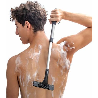 Rasoir pour le Corps - InnovaGoods - Extensible 36-54 cm - Tête Amovible - Résistant à l'Eau - Ergonomique gris