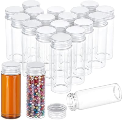 Dailygoods- Glazen Flessen 20 Stuks - 40 ml - Verzegeld - Afdichting - Monsterbuisjes - Bruiloftsbenodigdheden - Transparant - Monsterfles