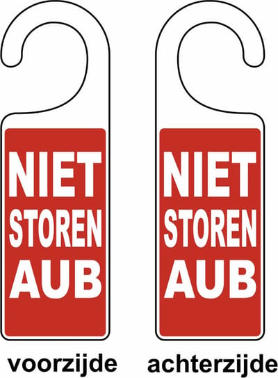 Deurhanger 'NIET STOREN AUB' Rood lichtgewicht forex