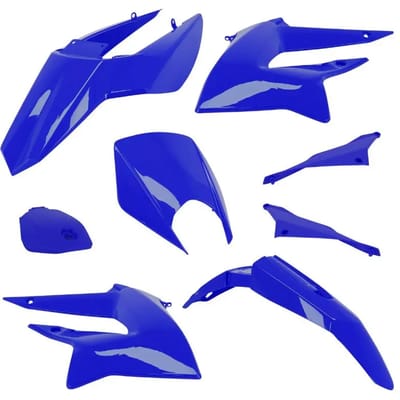 Kit carénage P2R pour Moto Derbi 50 Senda Après 2011 8 pieces bleu Neuf