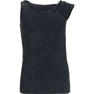 R.E.D. Rock-Engineered Design Zwarte mouwloze top met asymmetrische halslijn - Dames - L