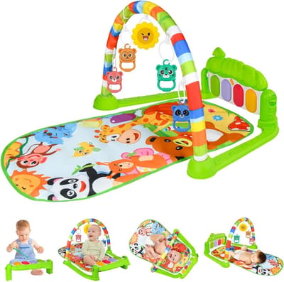 Baby Piano Gym Mat met Muziek en Licht - Afneembaar Activiteitenspeelgoed, Zachte Speelmat voor Vroeg Ontwikkeling - Perfect Kraamcadeau voor Jonge Kinderen en Baby's