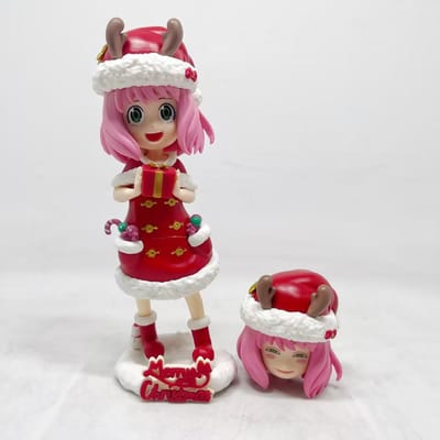 SPY×FAMILY Anya Forger Têtes interchangeables Version Noël. Jouets Figurines d'Action Anime 16.5CM brown