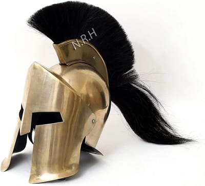 Spartanen Helm - Replica Pantser - Historische Decoratie - Staal met Hout - Zwart