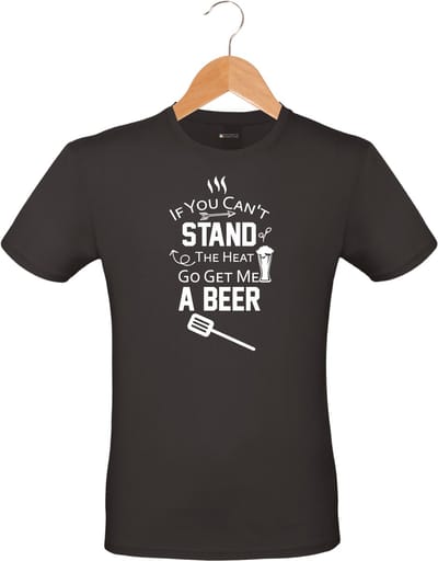 Mijncadeautje - Barbecue T-shirt - unisex - zwart - BBQ - Garden party - Tuinfeest - Vrijgezel - Verjaardag - If you can't stand the heat - maat S