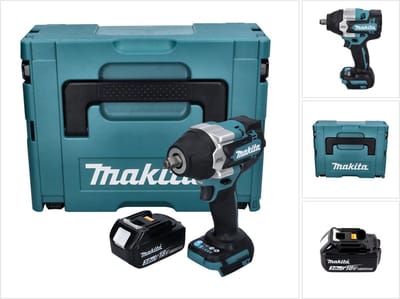 Makita DTW 700 F1J accu slagmoersleutel 18 V 700 Nm 1/2" XPT Borstelloos + 1x oplaadbare accu 3.0 Ah + Makpac - zonder oplader