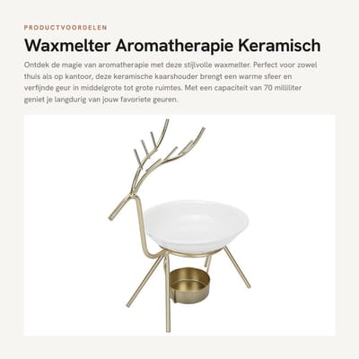 Dailygoods - Waxmelter - Aromatherapie - Keramisch - Kaarshouder - Geurverspreider - Geschikt voor Home en Kantoor - 70 Milliliter