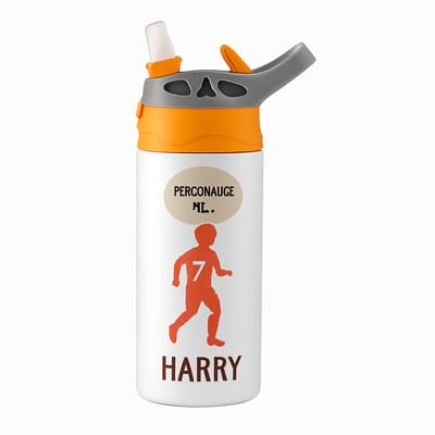 Opvallende Bold Neon Drinkfles – Unieke Fles voor Feestgangers en Nachtvlinders - Waterfles voor kinderen (wit/oranje)