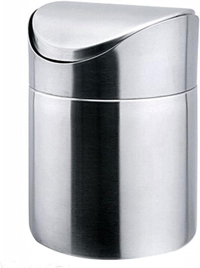 Mini Prullenbak - Desktop Vuilnisbak - Aanrecht Organisatie - Automatische Swing Deksel - 1.5 Liter - Roze