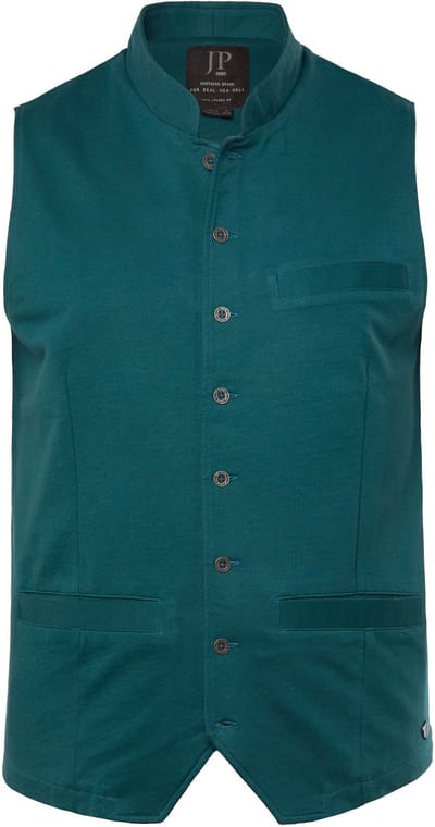 JP 1880 - Heren - Vest traditioneel kostuum trui opstaande kraag borduurwerk - Diepzeeblauw - Maat 3XL