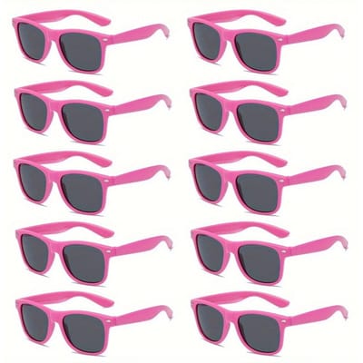 10 Stuks Neon Kleuren Feestartikelen Kleuren Modebrillen Klassieke Retro Feestartikelen Modebrillen voor Volwassenen roze