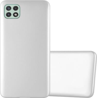 Cadorabo Hoesje geschikt voor Samsung Galaxy A22 5G in METALLIC ZILVER - Beschermhoes gemaakt van flexibel TPU silicone Case Cover
