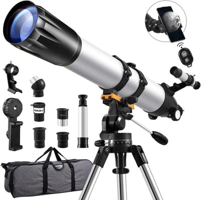 M-Goods - Professionele Telescoop 90/900 - Astronomische Sterrenkijker - 36X-675X Vergroting - Inclusief Statief, Telefoonhouder & Afstandsbediening