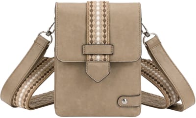 THL Design - Dames schoudertas - Klein tasje - Overslag - telefoontasje - 2 banden - Tas Khaki