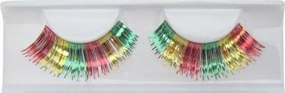 Carnavalswimpers metallic rood - geel - groen
