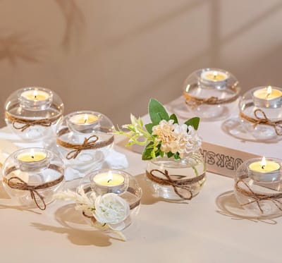 Dailygoods- Kaarsenhouder 8 stuks - Glazen Theelichthouders - Votief Kaarsenhouder - Tafeldecoratie - Borosilicaatglas - Lichtgewicht en Elegant - Theelichthouder
