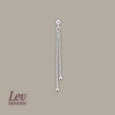 Lev Sieraden - 925 zilveren oorhangers met schakel - 64 mm - Zilver kleurig - Gerhodineerd 925 zilver - Per paar verkocht