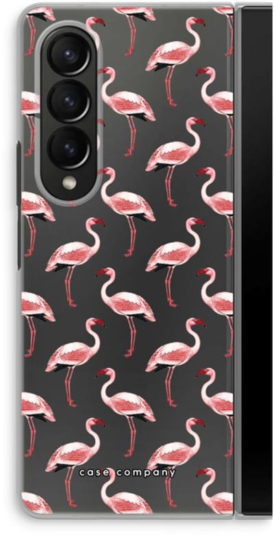 Case Company® - Hoesje geschikt voor Samsung Galaxy Z Fold4 hoesje - Flamingo - Soft Cover Telefoonhoesje - Bescherming aan alle Kanten en Schermrand
